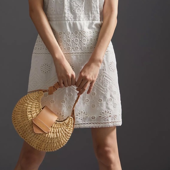 Anthropologie Maeve Eyelet Halter Mini Dress - Picture 11 of 14